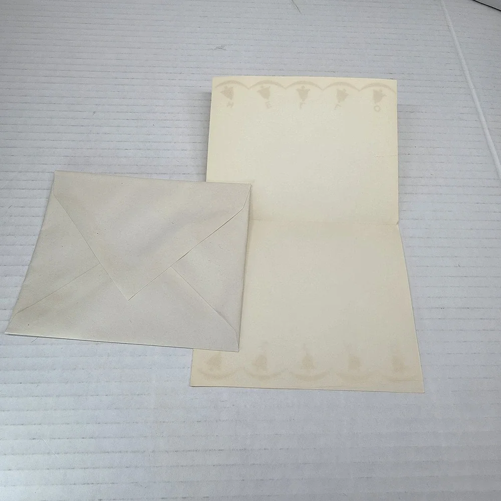VTG 1950s Buzza‎ Cardozo Velvetone Flocked Christmas Notes Made in USA 9 Cards